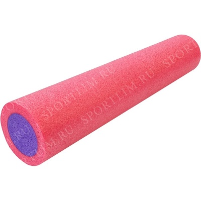 Ролик для йоги полнотелый 2-х цветный (розово/фиолетовый) 60х15см. (B34496) PEF60-8